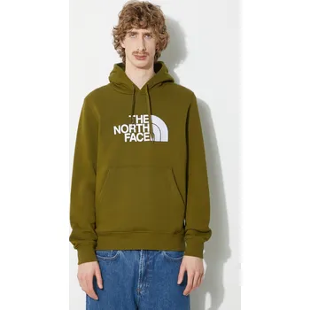 Pánská mikina Bavlněná mikina The North Face M Drew Peak Pullover Hoodie pánská, zelená barva, s kapucí, s aplikací, NF00AHJYPIB1 91X, vel. M