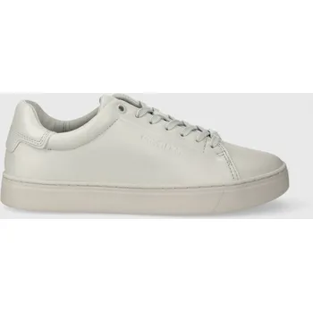 Pánská móda Kožené tenisky Calvin Klein CLEAN CUPSOLE LACE UP HW0HW01863 šedá 90X, EUR 37