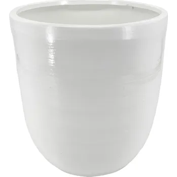 Váza Clay - II.jakost Bílý keramický obal na květináč Sorel, 20x20x24 cm - lesklý, II.jakost