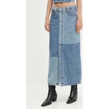 Dámská sukně Džínová sukně Levi's midi, pouzdrová, 000OF modrá 55J, vel. 24