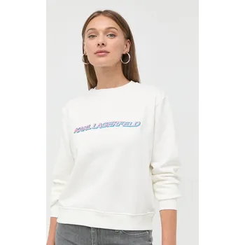 Dámská mikina Bavlněná mikina Karl Lagerfeld 225W1804 bílá 00X, vel. M