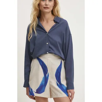 Dámské kraťasy Kraťasy Answear.LAB dámské, high waist rm.432.fjs modrá 55X, vel. M