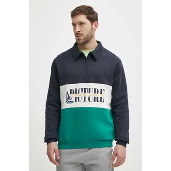 Pánská mikina Bavlněná mikina Picture Carawa pánská, tmavomodrá barva, vzorovaná, MSW439 59X, vel. L