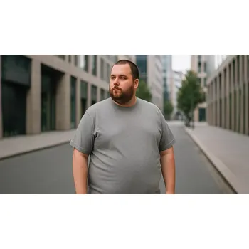 Tričko pánské nadměrné velikosti Šedý 5XL