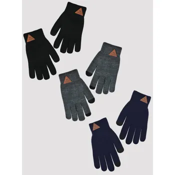 Módní doplněk YO Rukavice s vlnou dvouvrstvé – dotykové Velikost: 23