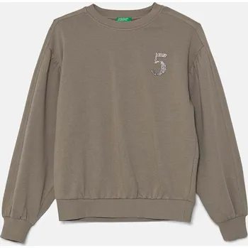 Chlapecká mikina Dětská bavlněná mikina United Colors of Benetton 33NVC10K3.G.Seasonal zelená 91X, vel. 130