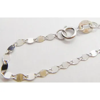 Řetízek Klenoty Budín Dámský zlatý řetízek z bílého zlata ZRCÁTKA 585/1,25gr 45cm HK6286 (Klenoty Budín Dámský zlatý řetízek z bílého zlata ZRCÁTKA 585/1,25gr 45cm HK6286)