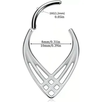 Piercing Slzovitý piercingový kroužek z chirurgické oceli 316L SENLANSPKR07 (Slzovitý kroužek do septa – ocel 316L SENLANSPKR07)