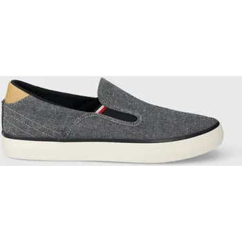 Pánské tenisky Tenisky Tommy Hilfiger TH HI VULC LOW SLIPON CHAMBRAY pánské, tmavomodrá barva, FM0FM04947 59X, EUR 41