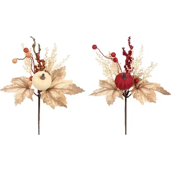 umělá květina Autronic Větev umělá - dýně, bobule a listí, mix 2, cena za 1 ks, sada 12 ks