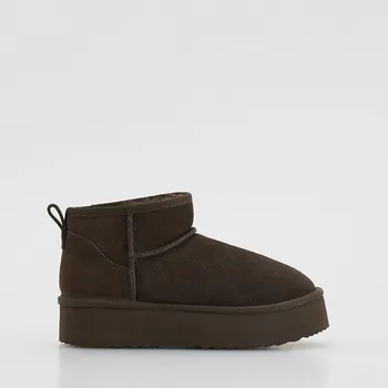 Dívčí sněhule Reserved - Kožené sněhule na platformě - pudrově hnědá - 911FE-98X - 911FE-98X-36