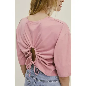 Pánské tričko Bavlněné tričko Answear.LAB WS24.TSD019 růžová 39X, vel. L