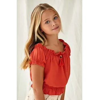 Chlapecká mikina Dětská halenka Mayoral oranžová barva, hladká 6026.8E.Junior.PPYH 23X, vel. 157