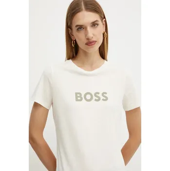 Pánské tričko Bavlněné tričko Boss Orange C_Elogo_5 50501139 béžová 01X, vel. M