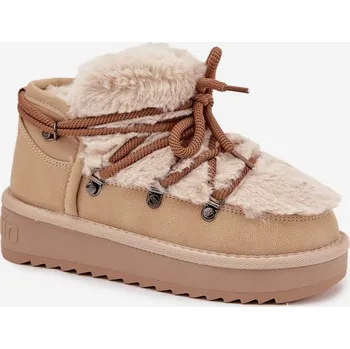 Dětská běžecká obuv D.Franklin Dětské a mládežnické sněhule s kožešinou D Franklin DFSH370011 Barva: Béžová, Velikost: 33