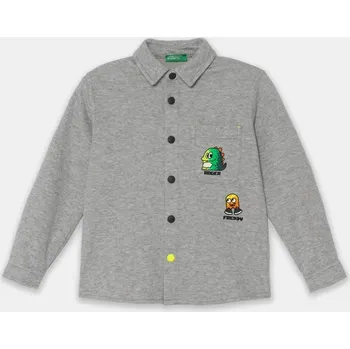 Chlapecká košile Dětská košile United Colors of Benetton šedá barva, 5LKLGQ02C 5LKLGQ02C.P.Seasonal 90X, vel. 116