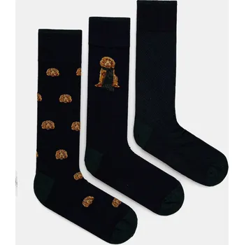 Pánské ponožky Ponožky Hackett London 3-pack pánské, tmavomodrá barva, HMU30095 59X, vel. S/M