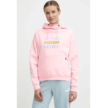 Dámská mikina Bavlněná mikina Picture Bail dámská, růžová barva, s kapucí, s potiskem, WSW335 30X, vel. L
