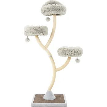 Costway Odpočívadlo a škrabadlo pro kočky ve tvaru stromu, šedé, výška 178 cm PV10102GR