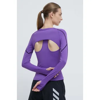 Pánské tričko Tréninkové tričko s dlouhým rukávem P.E Nation Heat Race fialová barva 241L025 45X, vel. S