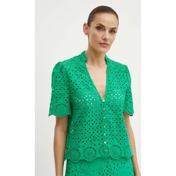 Pánská košile Bavlněná košile Morgan CFLAM zelená barva, regular, CFLAM CFLAM.MOUSSE 77X, vel. 40