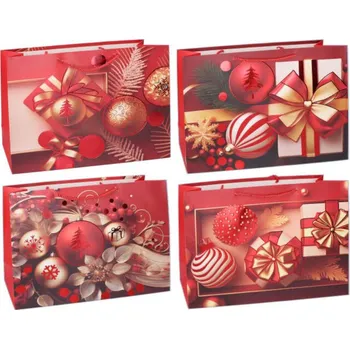 Dárková taška Taška papírová 25x32x11cm M červená mix 961297