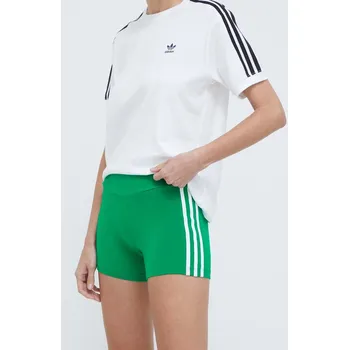 Dámské kraťasy Kraťasy adidas Originals dámské, zelená barva, s aplikací, high waist IP2978 77X, vel. M