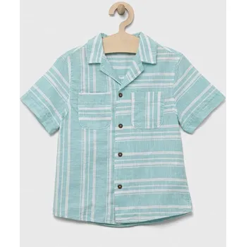 Chlapecká košile Dětská bavlněná košile United Colors of Benetton 5JKCCQ01J.G.SEASONAL tyrkysová 65X, vel. 160