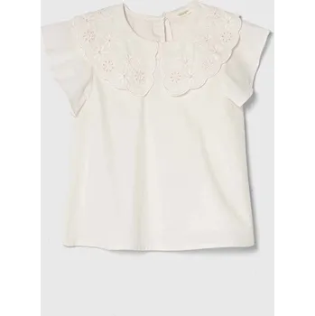 Dětská móda Dětská bavlněná halenka United Colors of Benetton 5EW7GQ01W.P.Seasonal béžová 01X, vel. 90