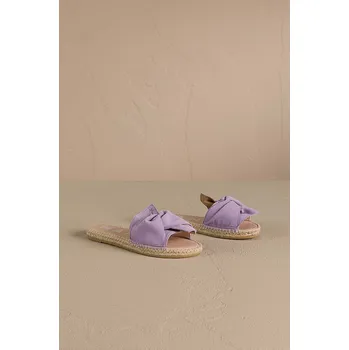 Dámské pantofle Semišové pantofle Manebi Hamptons Sandals With Knot dámské, fialová barva, W 1.3 JK W.1.3.JK 48X, EUR 36