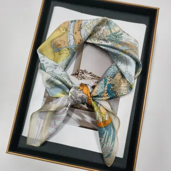 Šátek Hedvábný šátek pastelová divočina 68x68 cm v dárkovém balení, HEDVÁBNÝ SVĚT