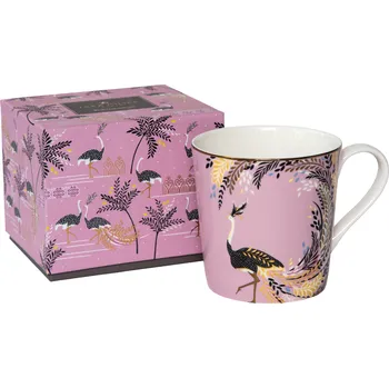 Sara Miller London Gift Mug porcelánový hrnek Ostrich Tails Feathers 340ml pštros