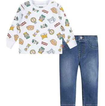 Dětská souprava Levi's HIKING AOP TEE & PANT SET 6EL477 bílá 00X, vel. 62