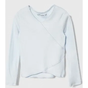 Chlapecké tričko Dětské tričko s dlouhým rukávem Abercrombie & Fitch KI239.4008 modrá 05X, vel. 122-125