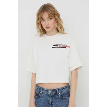 Pánské tričko Bavlněné tričko HUGO 50505022 béžová 01X, vel. S