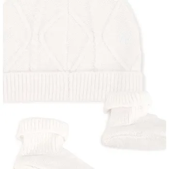 Čepice Dětská čepice a pantofle Michael Kors bílá barva R98130 00X, vel. 46