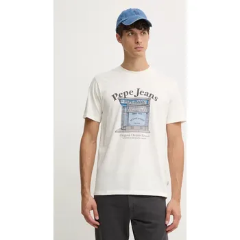 Oblečení a móda Bavlněné tričko Pepe Jeans AGGO PM509638 béžová 01X, vel. S