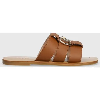 Dámské pantofle Kožené pantofle Liu Jo SABA8 hnědá barva, na platformě, SA4119P010200320 88X, EUR 36