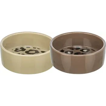 Miska pro psa TRIXIE Keramická miska LEO, 0,3 l/ 12 cm, hnědá/leopardí