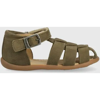 Dívčí sandály Dětské semišové sandály Pom D'api zelená barva O1AJAS0401.24.25 78X, EUR 24