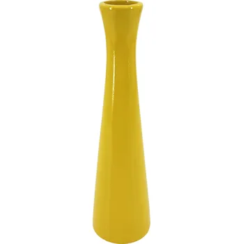 Váza Clay - II.jakost Žlutá keramická váza Xara, 8x8x30 cm - lesklá, II.jakost