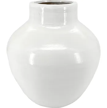 Váza Clay - II.jakost Bílá keramická váza Aura, 30x30x32 cm - lesklá, II.jakost