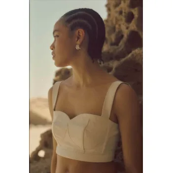 Kožený top Answear.LAB bílá barva WA24.BDD001 00X, vel. L