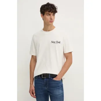 Bavlněné tričko Calvin Klein Jeans J30J326862 béžová 01X, vel. S
