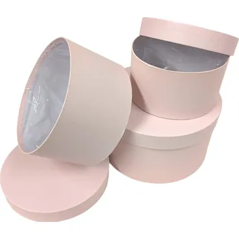 Obal na květináč Floristický box s vnitřní folií FB24121 v setu 3 kusy - 16,5x9cm 19x11cm 23x12,5 - 19 světle růžová