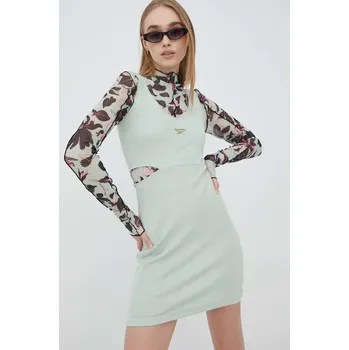 Dámské šaty Šaty Reebok Classic H58681 zelená barva, mini 07X, vel. L