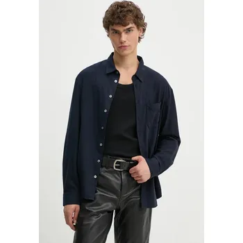 Pánská košile Košile ZADIG&VOLTAIRE pánská, tmavomodrá barva, relaxed, s klasickým límcem, WMSH00292 59X, vel. L