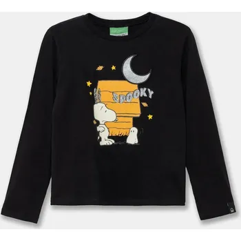 Dětské bavlněné tričko s dlouhým rukávem United Colors of Benetton 3VR5G10JA.P.Seasonal černá 99X, vel. 110