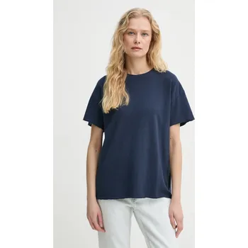 Bavlněné tričko American Vintage SON02FGE25 námořnická modř 59X, vel. XS/S