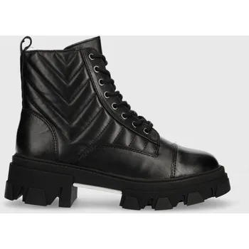 Dámské kozačky Kožené kotníkové boty Aldo Montrose dámské, černá barva, na plochém podpatku, zateplené, 13672201.MONTROSE 99X, EUR 36